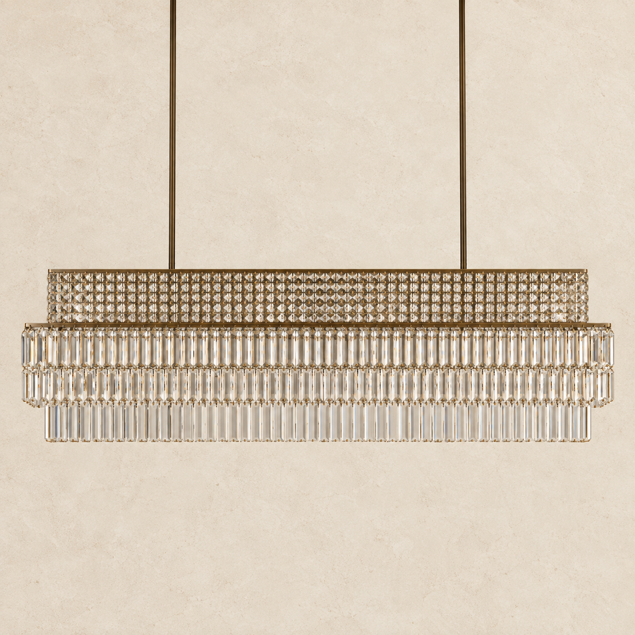 Crystal Chandelier – Linear, Dimmable LED – Aurelian — light off