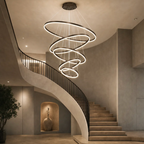 Spiral Chandelier – Stainless Steel, LED – Alina