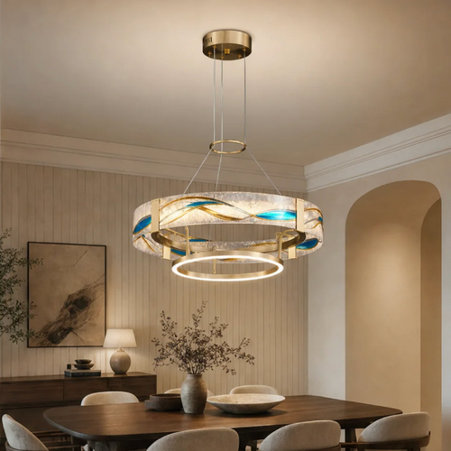 Glass Chandelier – Wave, Dimmable LED – Avelis