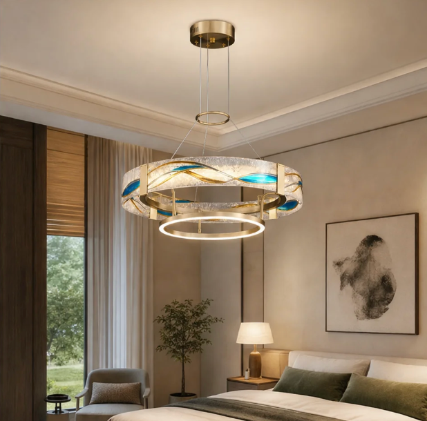 Glass Chandelier – Wave, Dimmable LED – Avelis