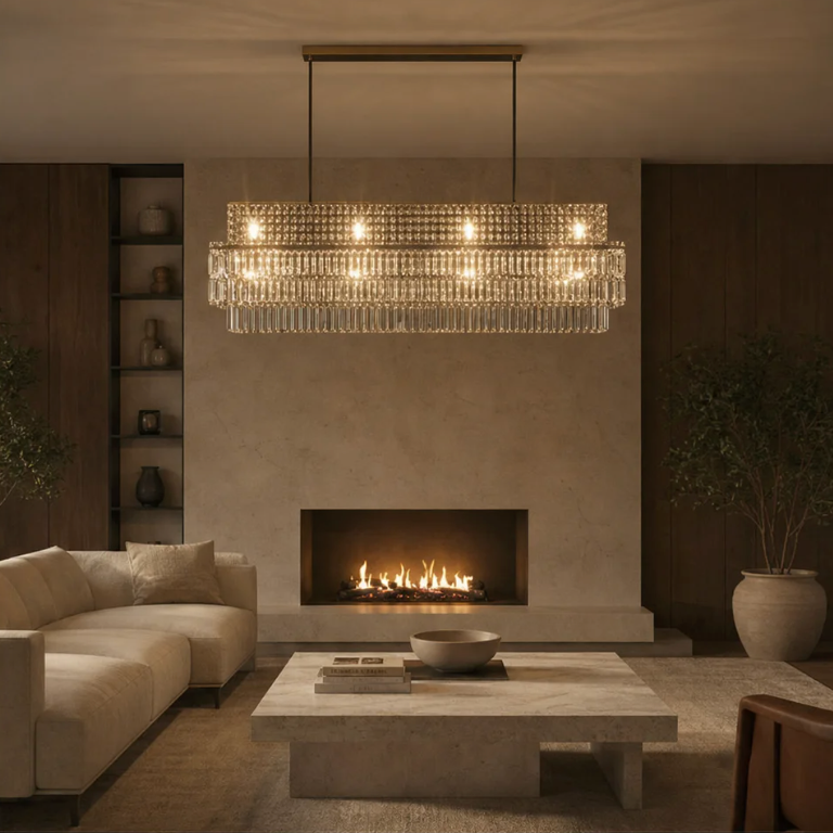 Crystal Chandelier – Linear, Dimmable LED – Aurelian