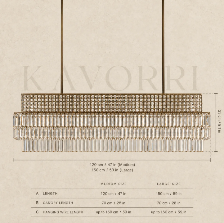 Crystal Chandelier – Linear, Dimmable LED – Aurelian