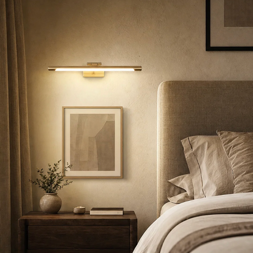 Akia brass wall light in a contemporary interior