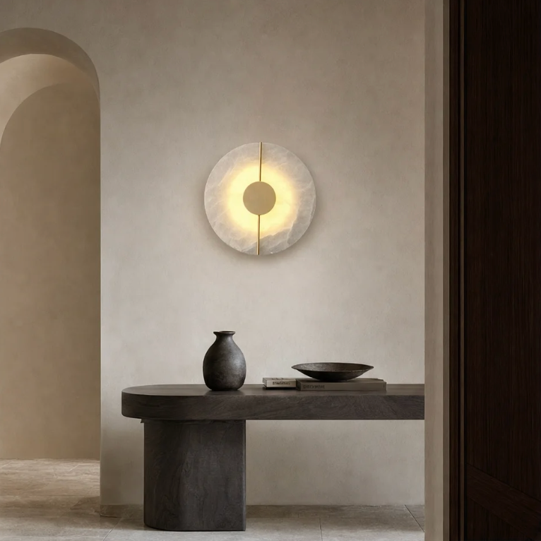 Carrara marble wall light in a contemporary interior – image 2