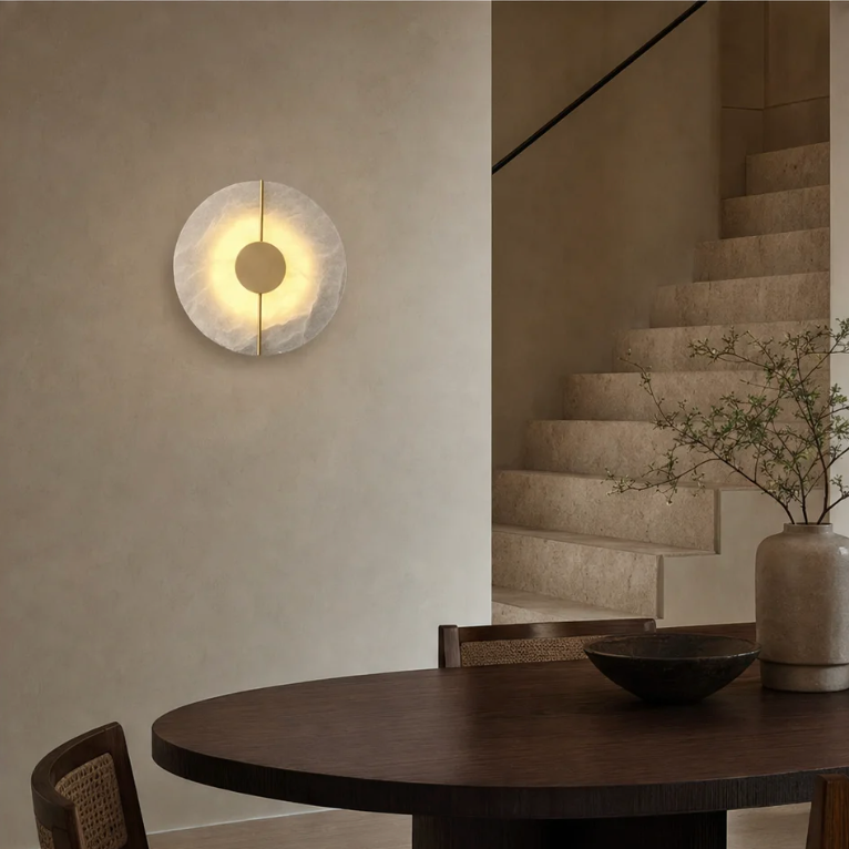 Carrara marble wall light in a contemporary interior – image 3