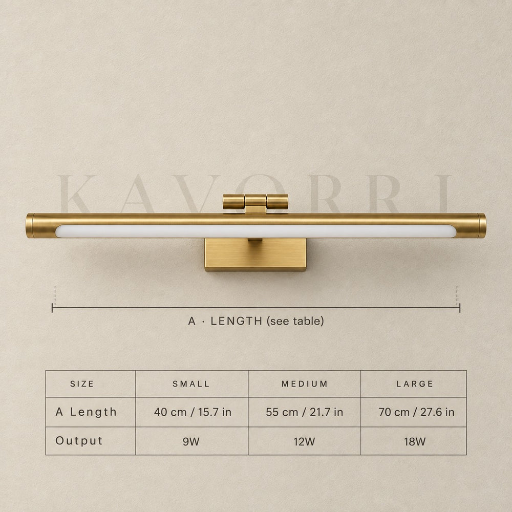 Brass Wall Light – Dimmable LED – Akia dimensions