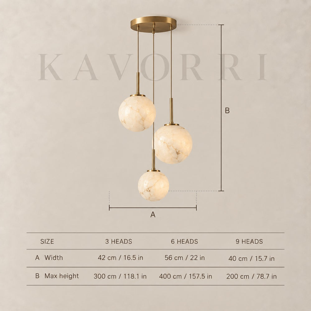 Glass Pendant Light – LED – Alliyana dimensions