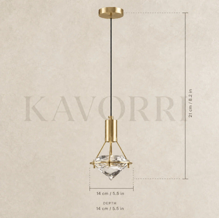 Modern Pendant Light – Crystal, LED – Antheia dimensions