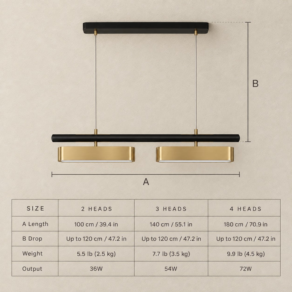 Copper Pendant Light – Geometric, LED – Arcus dimensions
