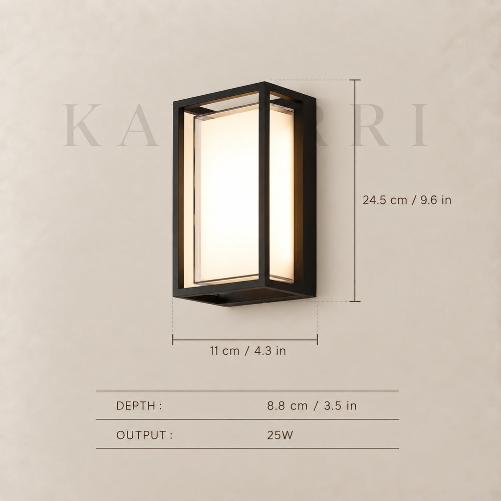 Outdoor Wall Light – Aluminium, LED – Aurenza dimensions