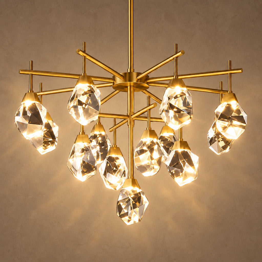 Crystal Rocks chandelier – light on