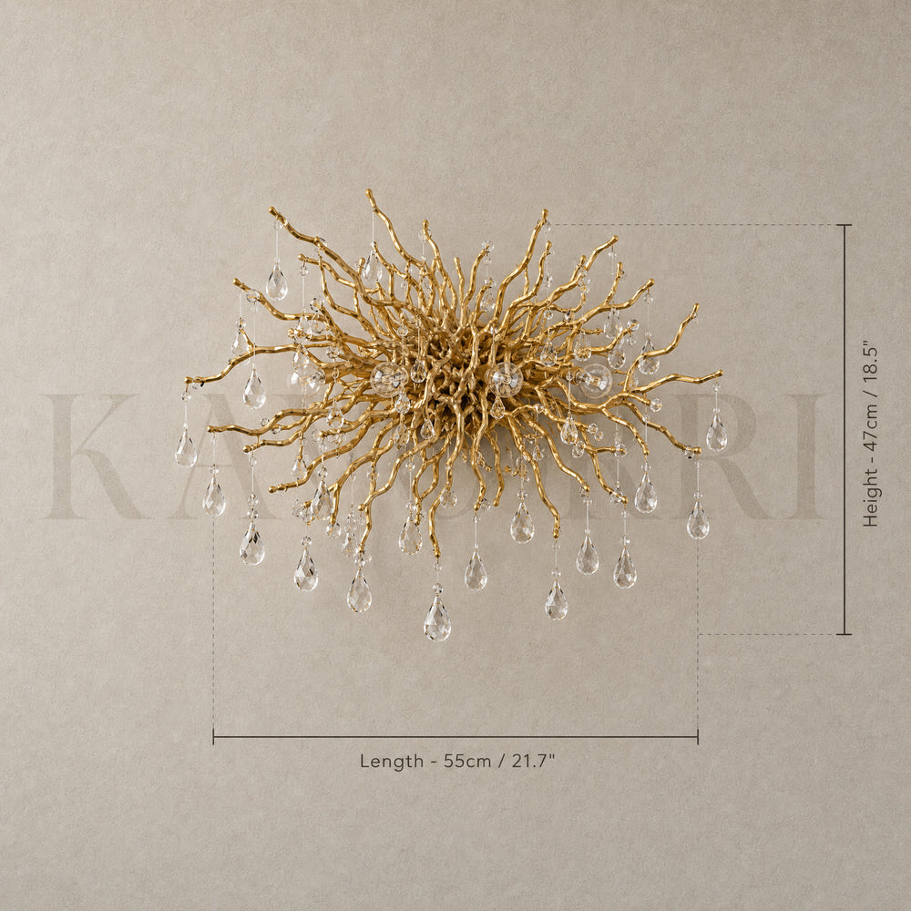Crystal Wall Light – Branch, Dimmable LED – Dribble dimensions