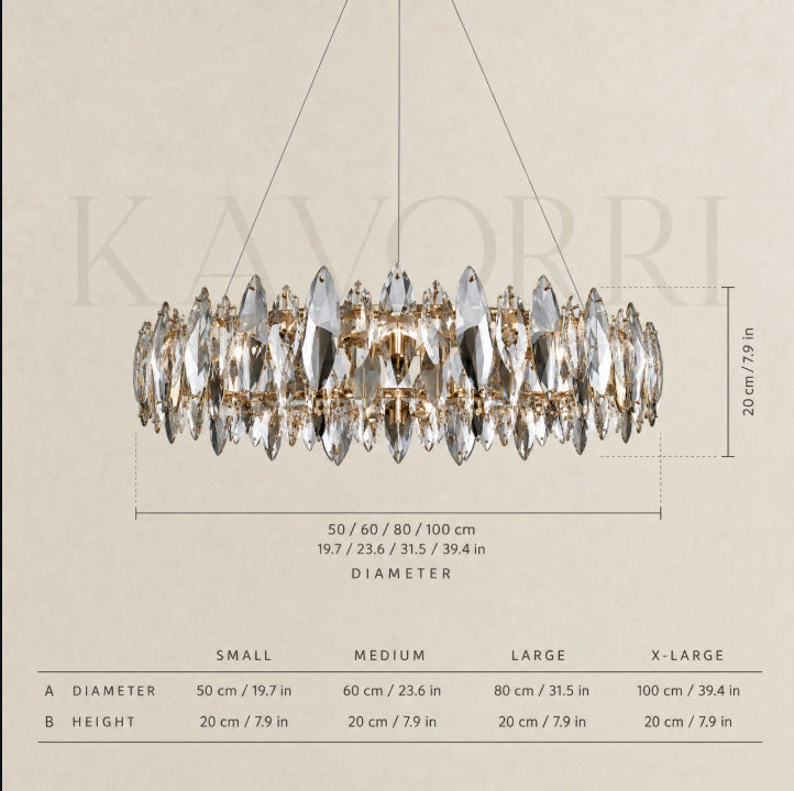 Crystal Chandelier – Dimmable LED – Ethereal dimensions