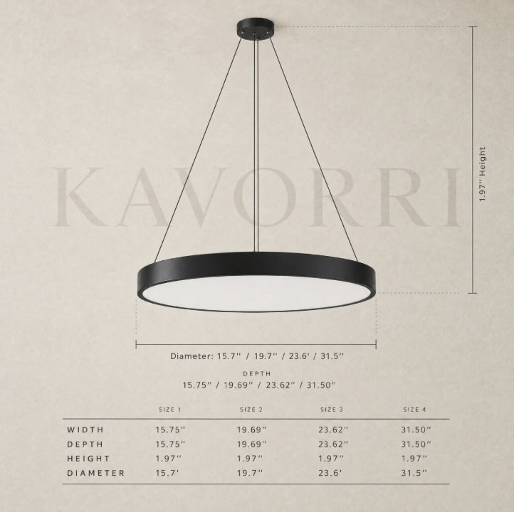 Modern Pendant Light – LED – Gia dimensions