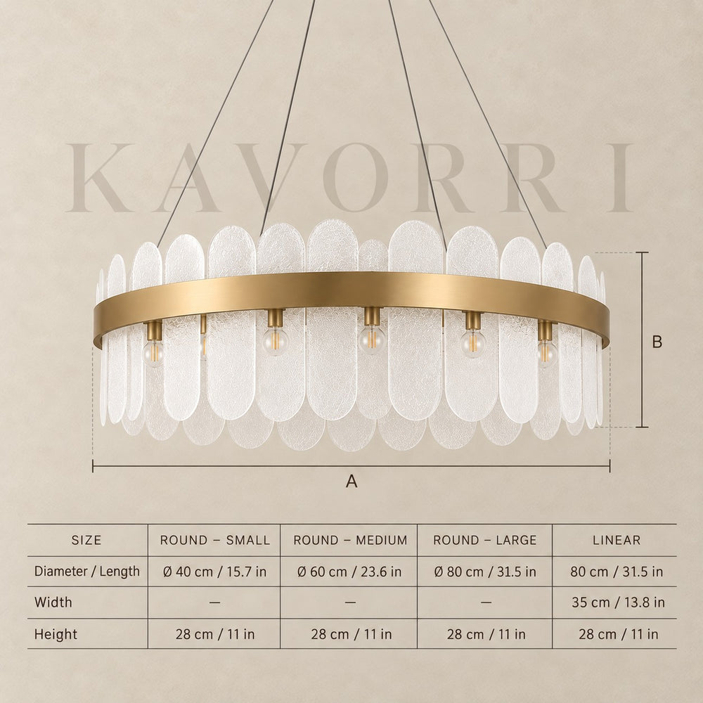 Crystal Chandelier – LED – Halena dimensions