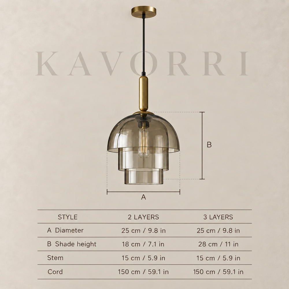 Glass Pendant Light – LED – Hope dimensions