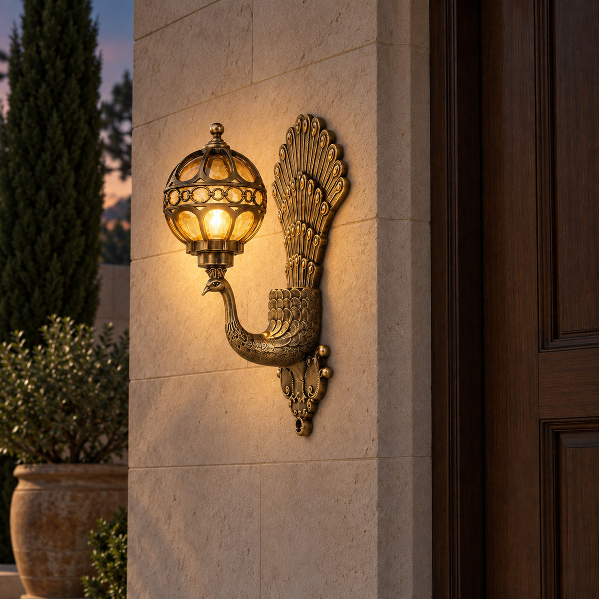 Ines outdoor light – light on