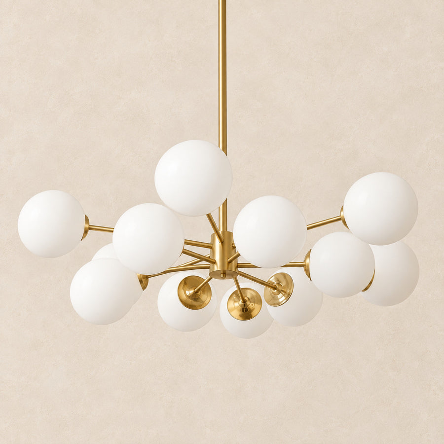 Brass Chandelier – Globe, Dimmable – Irislume