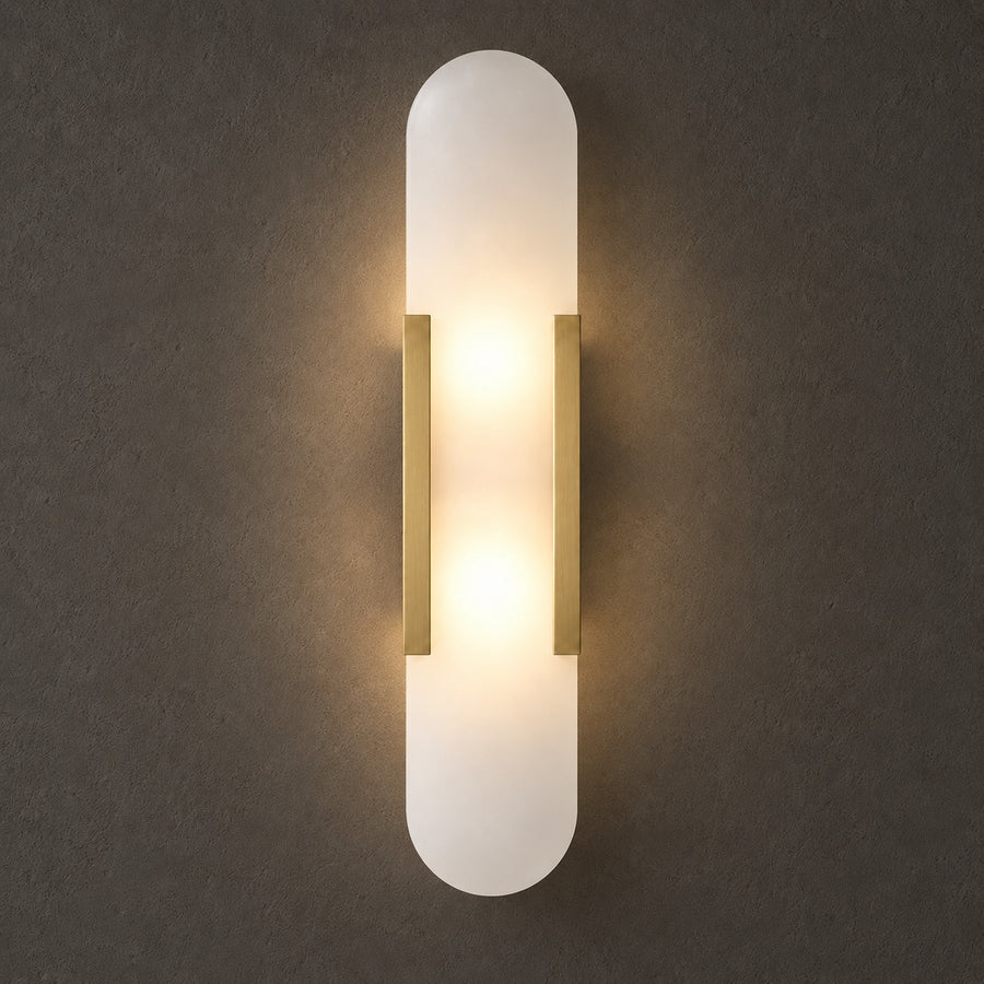 Marble Wall Light – LED – Iron — light on