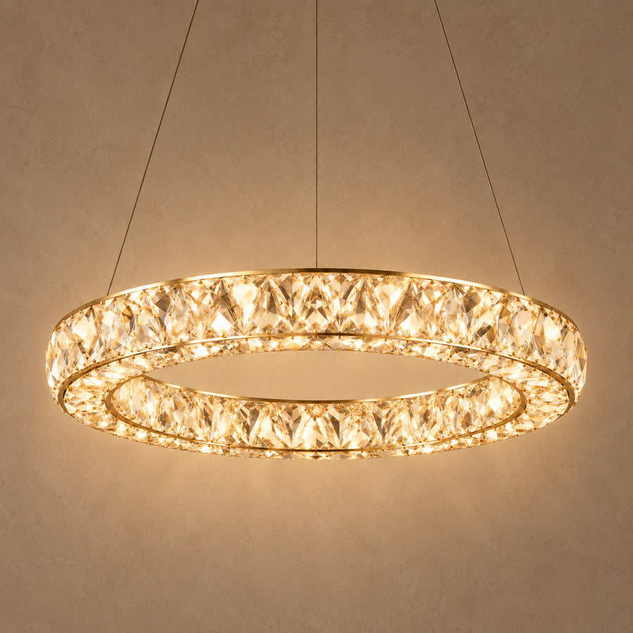 Crystal Chandelier – Dimmable LED – Lumeria — light on