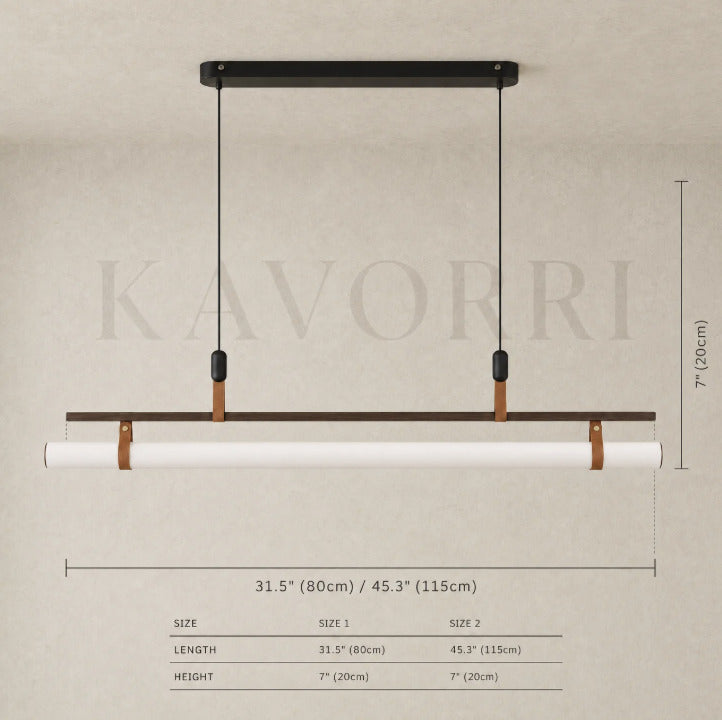 Glass Pendant Light – Linear, LED – Meris dimensions