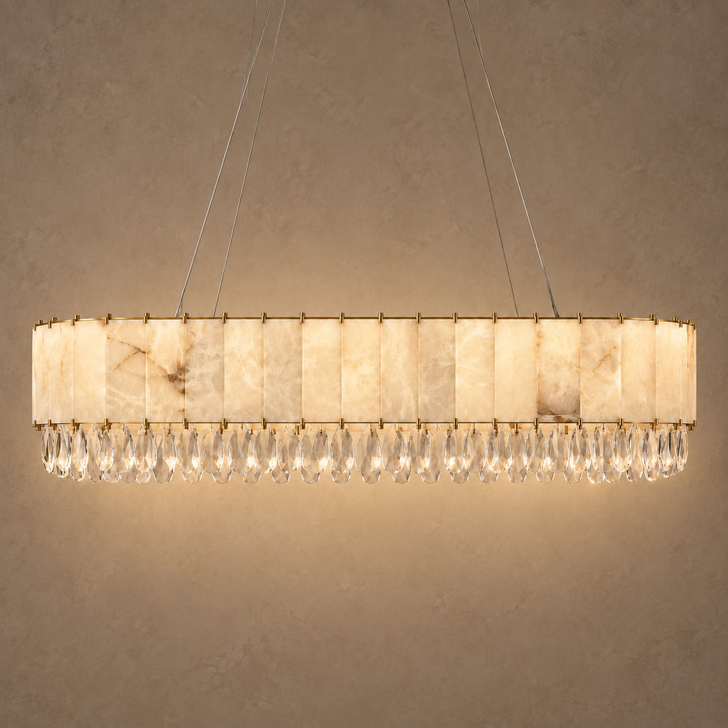 Opaline chandelier – light on