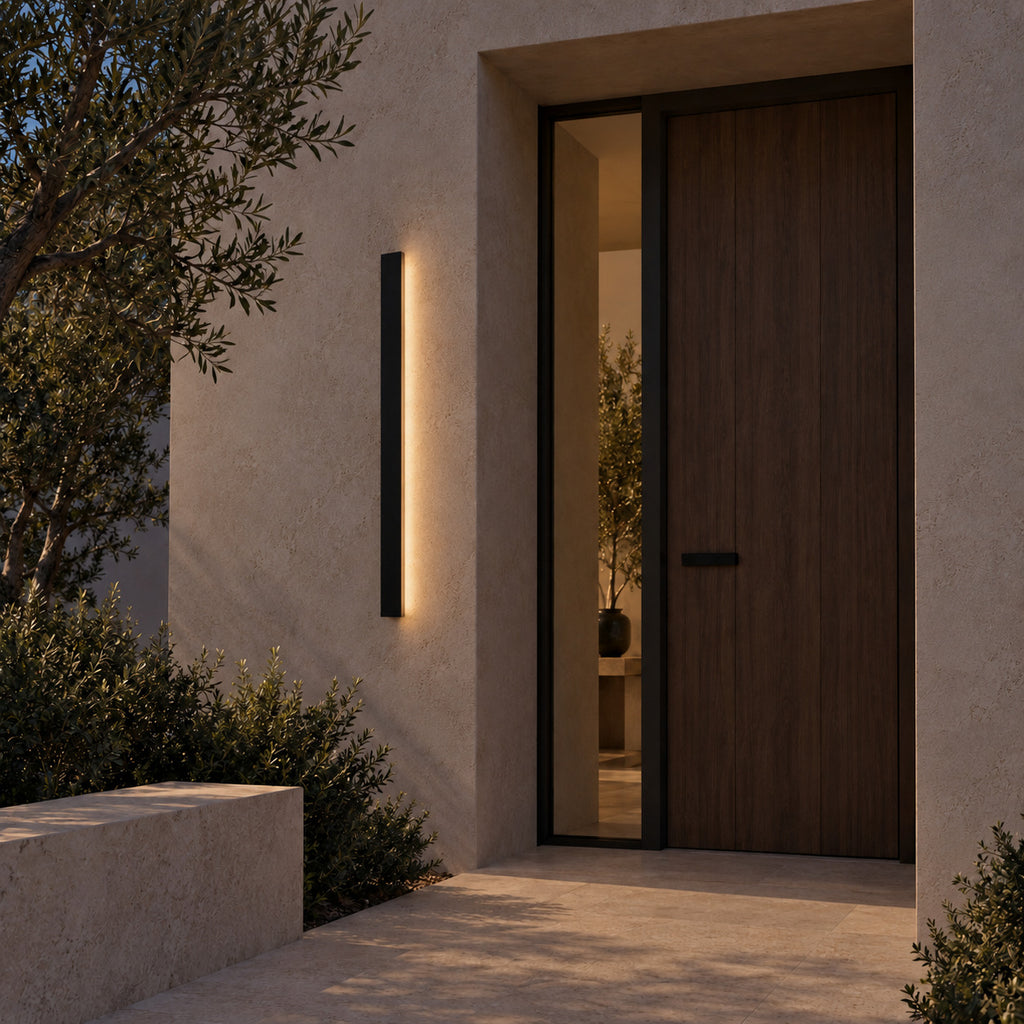 Rayn outdoor light – light on