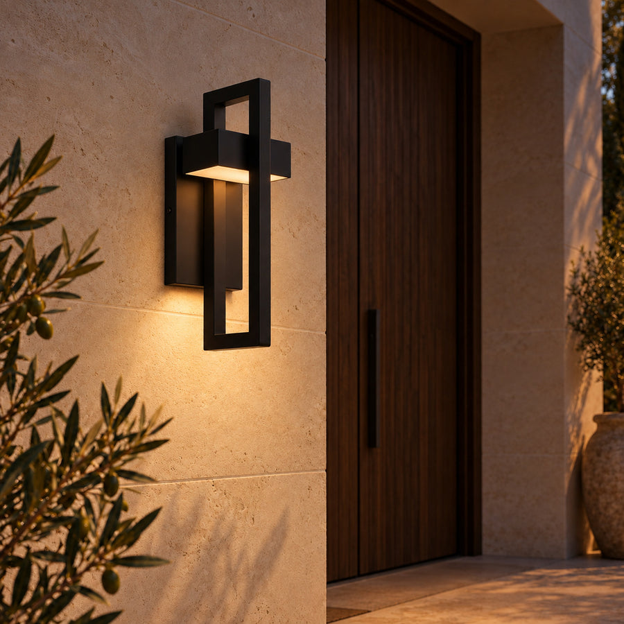 Outdoor Wall Light – Stainless Steel, LED – Rilume — light on
