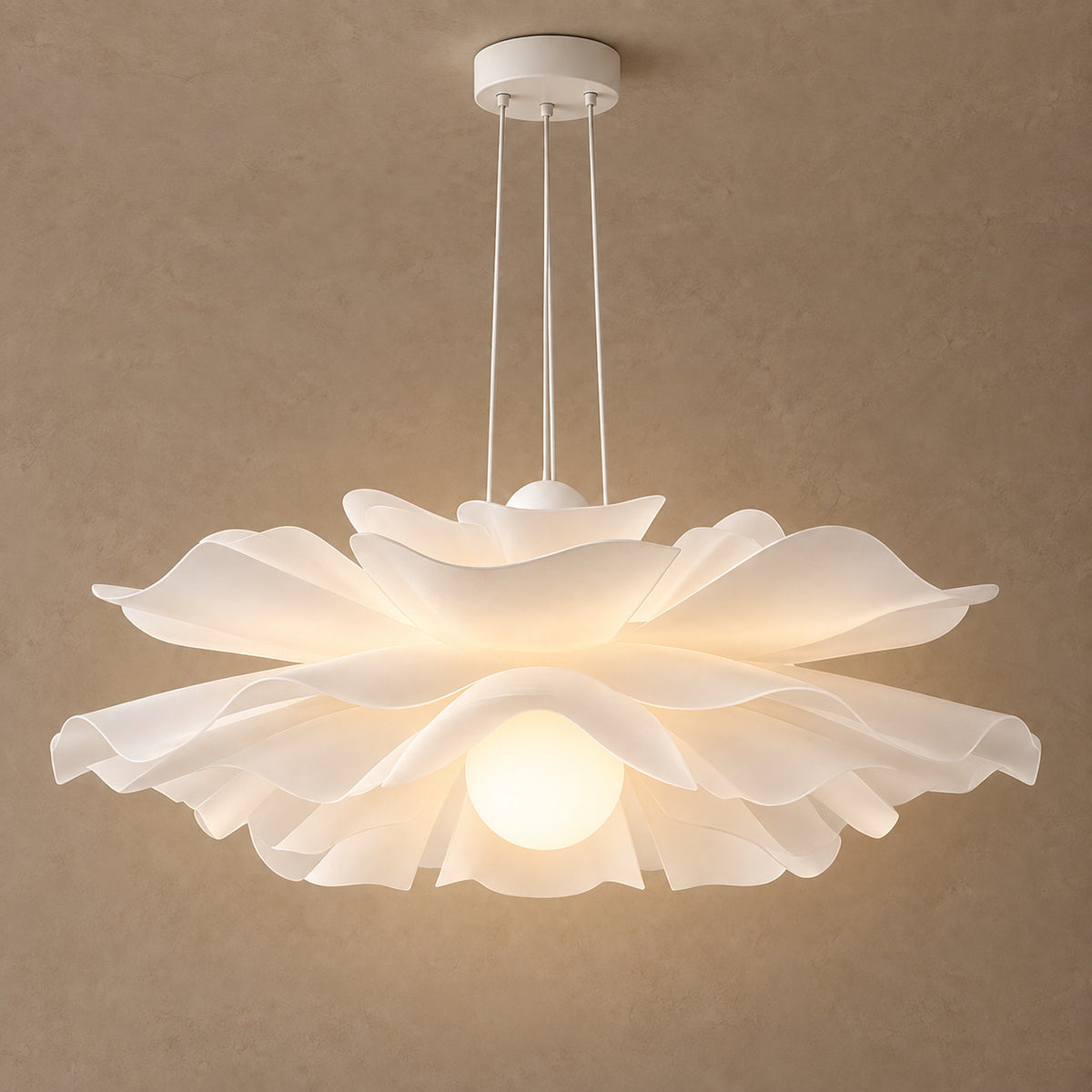 Rose pendant light – light on