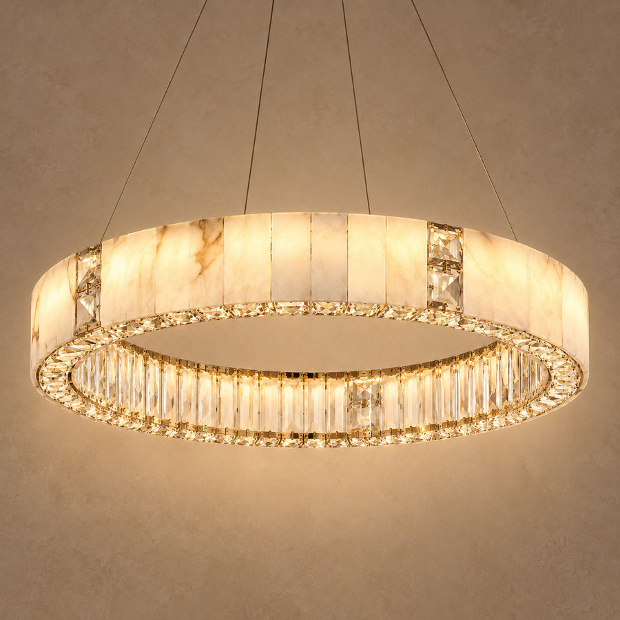 Crystal Chandelier – Dimmable LED – Seraph — light on