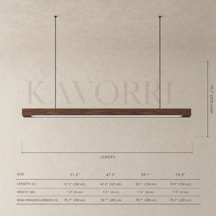 LED Ceiling Light – Wood, Dimmable – Sleekor dimensions