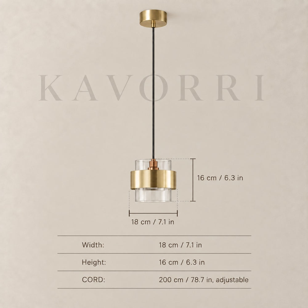 Glass Pendant Light – Dimmable LED – Sophia dimensions