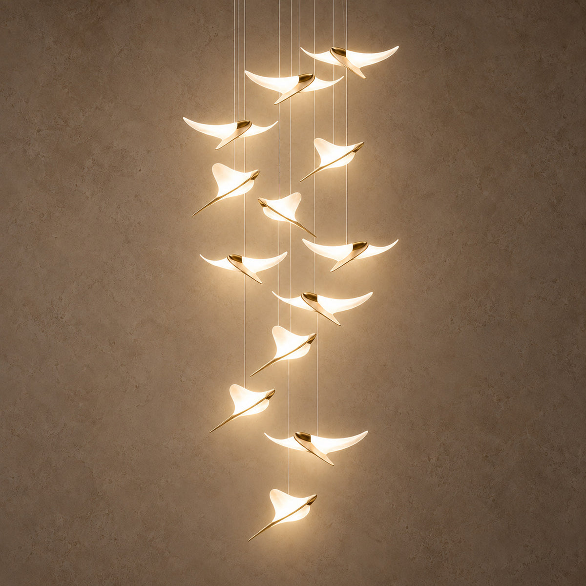 Volans chandelier – light on