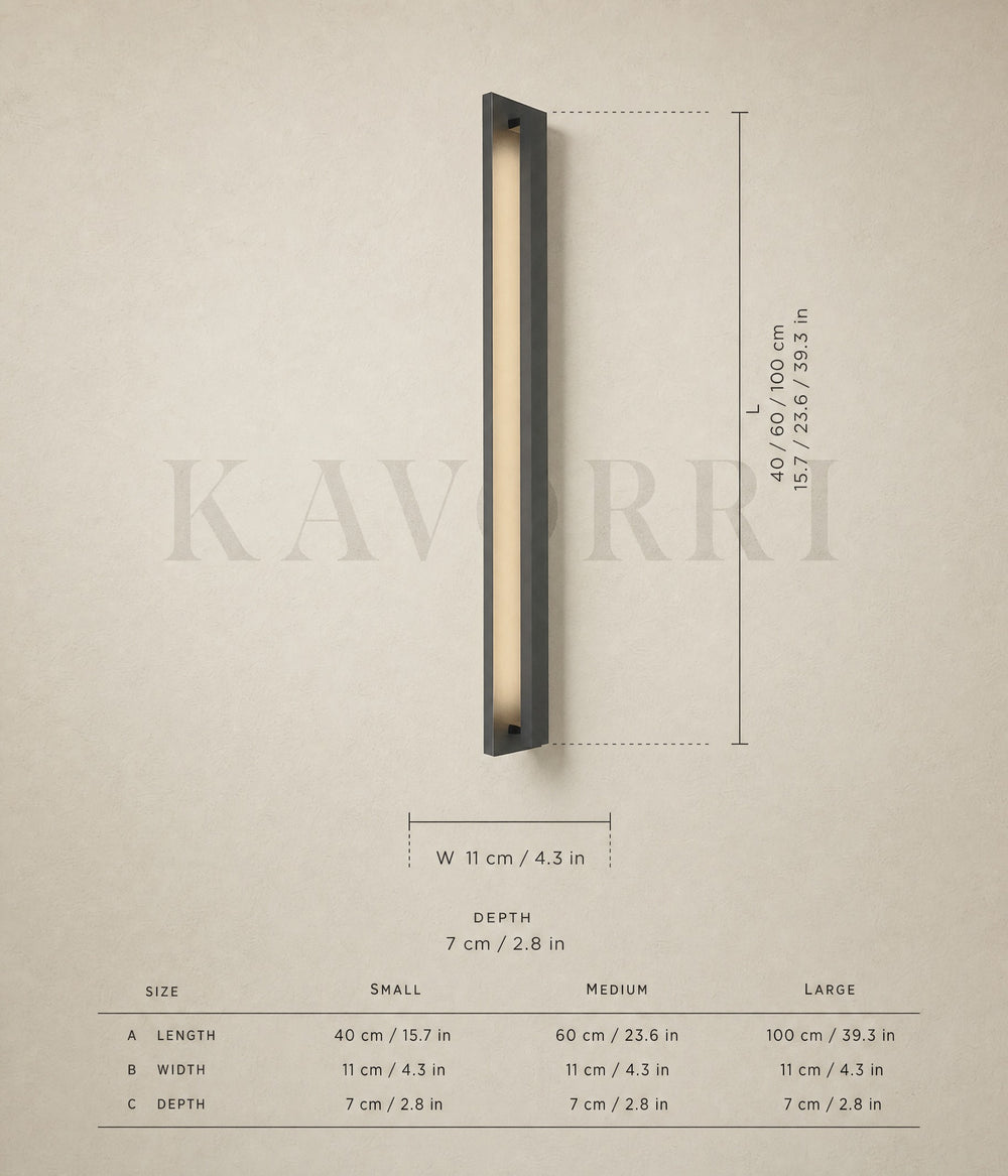 Outdoor Wall Light – Stainless Steel, LED – Zentha dimensions